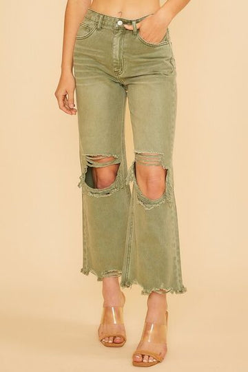Annie Wear Distressed Raw Hem Jeans - Reed + Raven