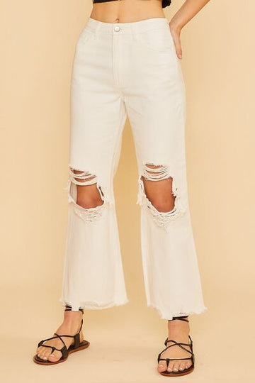 Annie Wear Distressed Raw Hem Jeans - Reed + Raven