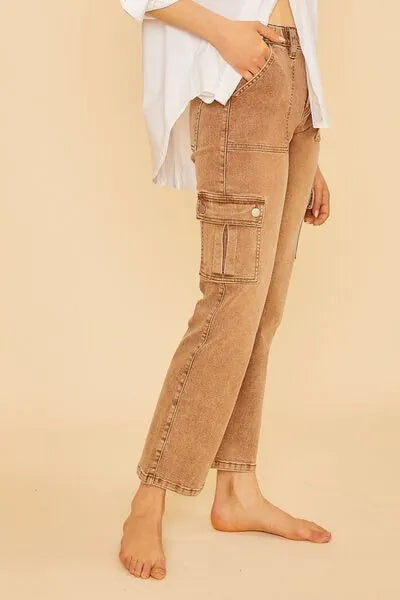 Annie Wear Straight Leg Jeans with Cargo Pockets - Reed + Raven