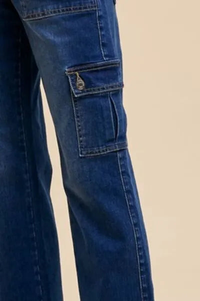 Annie Wear Straight Leg Jeans with Cargo Pockets - Reed + Raven