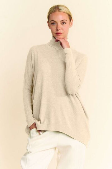 Davi & Dani Turtleneck Long Sleeve Knit Top - Reed + Raven