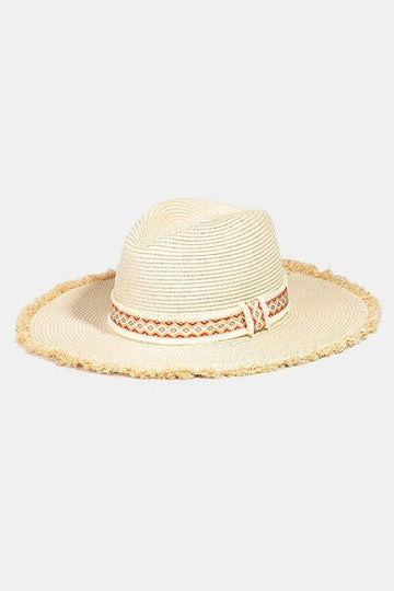 Fame Geometric Raw Hem Hat - Reed + Raven