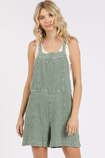 Mittoshop Textured Knotted Wide Strap Overalls - Reed + Raven