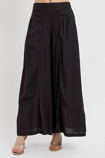 RISEN Shirring Detail Wide Leg Pants - Reed + Raven