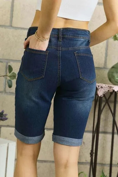 ADORA Distressed Denim Shorts with Pockets - Reed + Raven