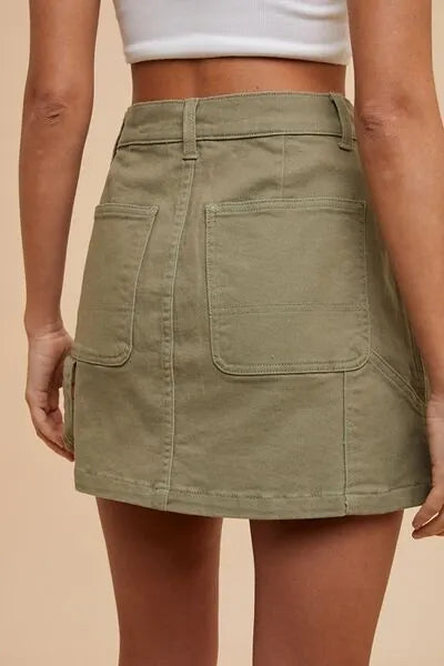 Annie Wear Cargo Denim Mini Skirt - Reed + Raven