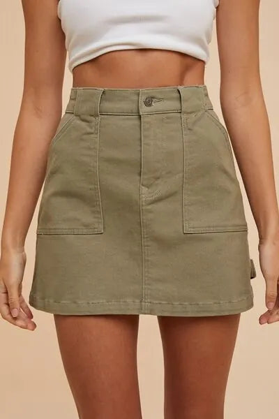 Annie Wear Cargo Denim Mini Skirt - Reed + Raven
