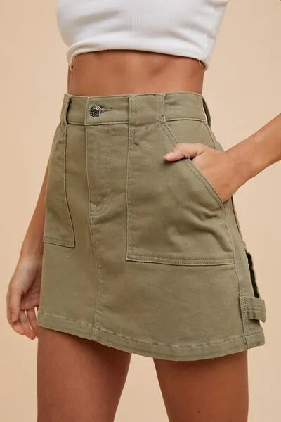 Annie Wear Cargo Denim Mini Skirt - Reed + Raven