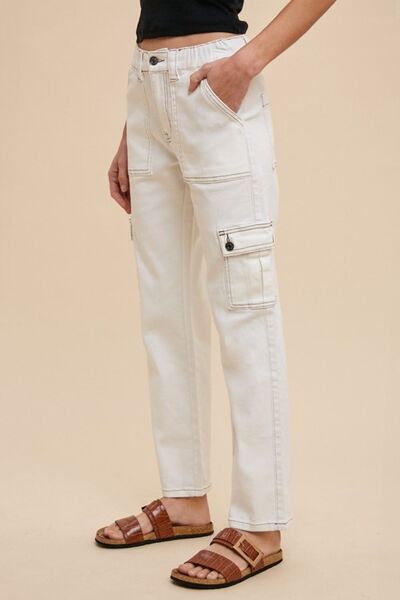 Annie Wear Straight Leg Jeans with Cargo Pockets - Reed + Raven