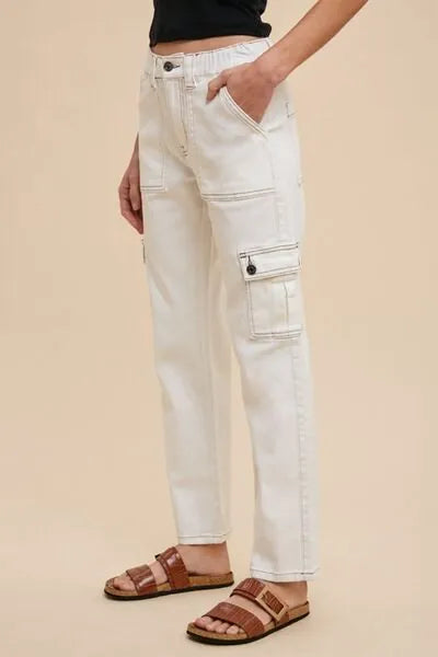 Annie Wear Straight Leg Jeans with Cargo Pockets - Reed + Raven