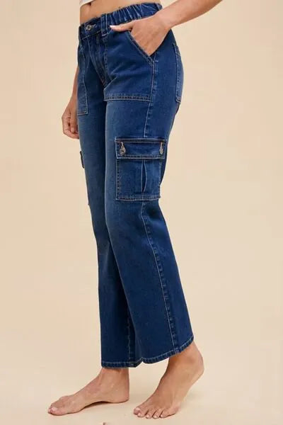 Annie Wear Straight Leg Jeans with Cargo Pockets - Reed + Raven