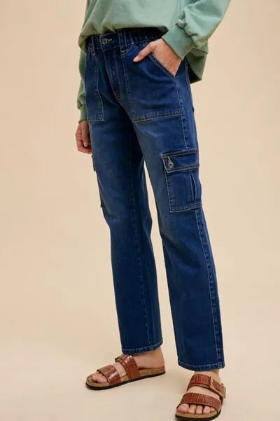 Annie Wear Straight Leg Jeans with Cargo Pockets - Reed + Raven
