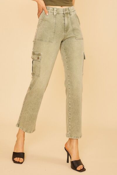 Annie Wear Straight Leg Jeans with Cargo Pockets - Reed + Raven