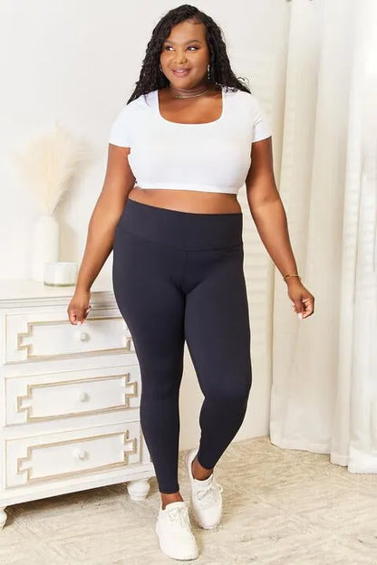 Double Take Wide Waistband Sports Leggings - Reed + Raven