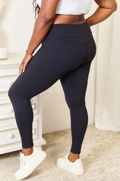 Double Take Wide Waistband Sports Leggings - Reed + Raven