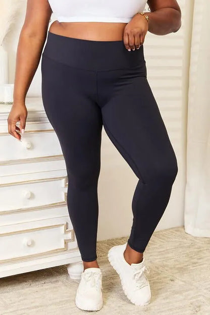 Double Take Wide Waistband Sports Leggings - Reed + Raven