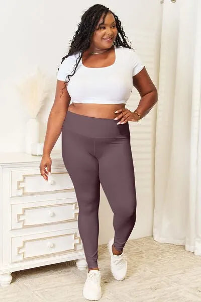 Double Take Wide Waistband Sports Leggings - Reed + Raven