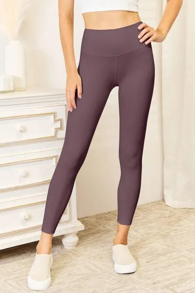 Double Take Wide Waistband Sports Leggings - Reed + Raven