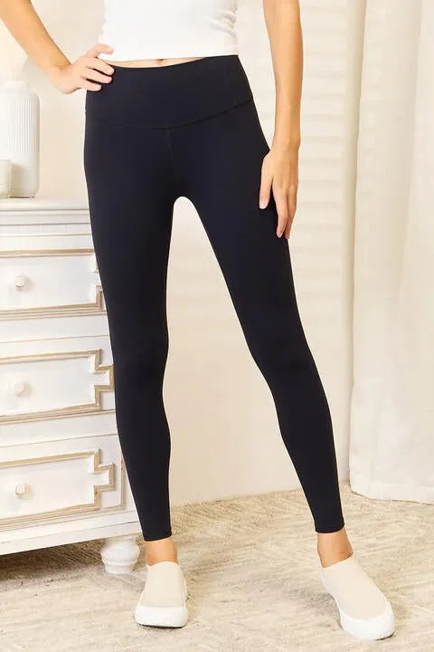 Double Take Wide Waistband Sports Leggings - Reed + Raven