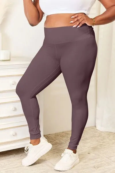 Double Take Wide Waistband Sports Leggings - Reed + Raven