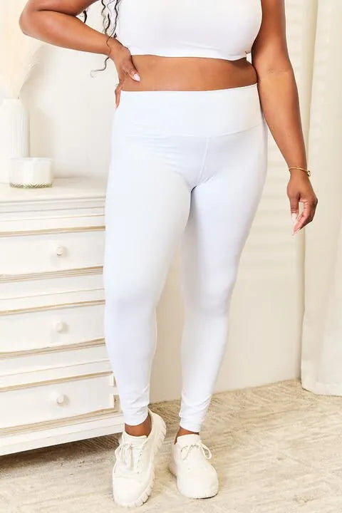 Double Take Wide Waistband Sports Leggings - Reed + Raven