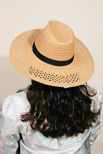 Fame Basket Weave Straw Sun Hat - Reed + Raven