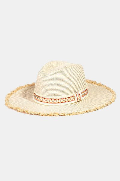 Fame Geometric Raw Hem Hat - Reed + Raven