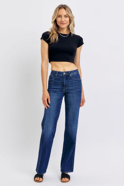 Judy Blue Full Size Tummy Control Straight Jeans Plus Size - Reed + Raven
