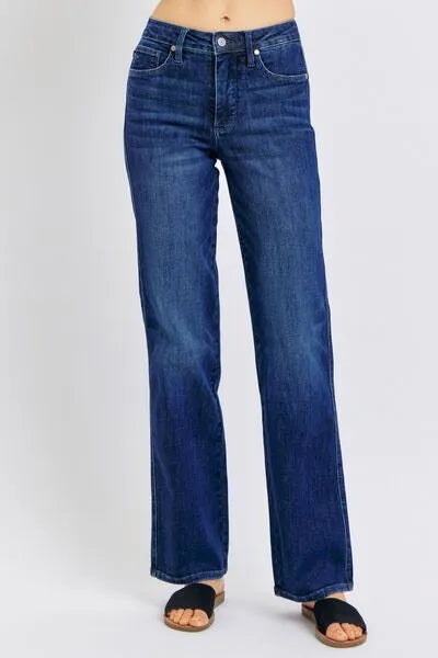 Judy Blue Full Size Tummy Control Straight Jeans Plus Size - Reed + Raven