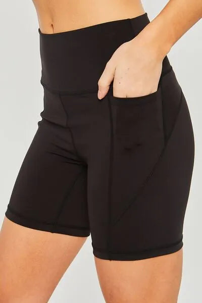 Love Tree High Waist Seam Detail Active Shorts - Reed + Raven