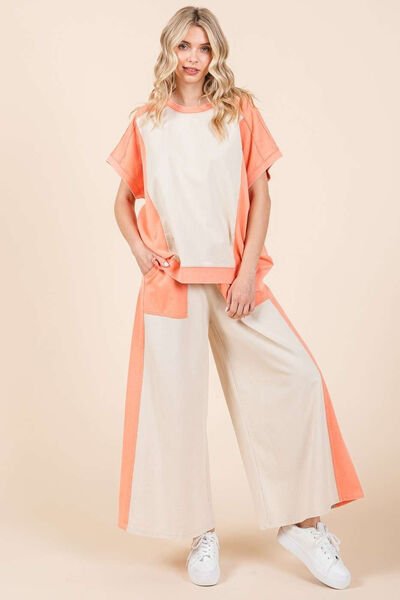 Mittoshop Color Block Wide Leg Pants - Reed + Raven