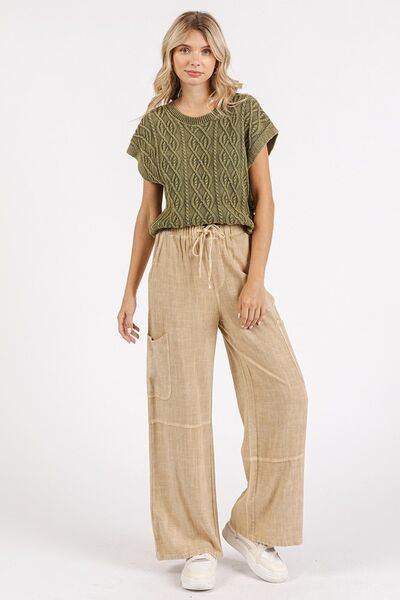 Mittoshop Mineral Wash Drawstring Elastic Waist Pants - Reed + Raven