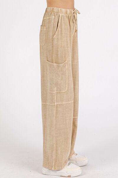 Mittoshop Mineral Wash Drawstring Elastic Waist Pants - Reed + Raven