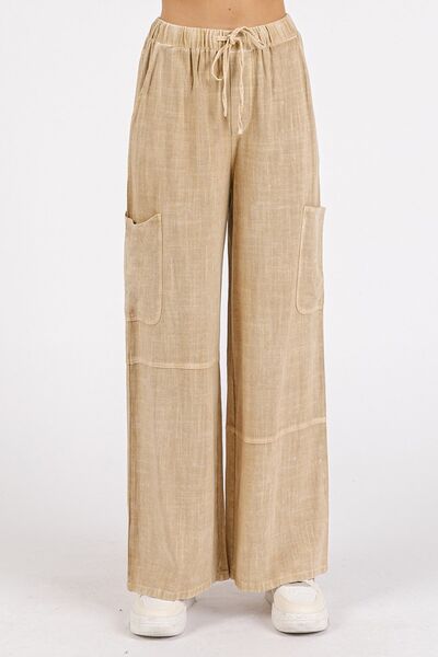 Mittoshop Mineral Wash Drawstring Elastic Waist Pants - Reed + Raven