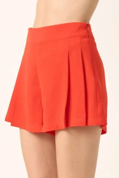 Mittoshop Side Invisible Zipper Pleated Shorts - Reed + Raven
