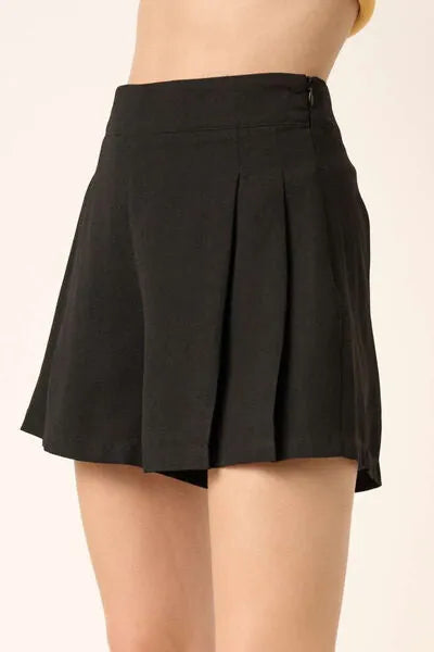Mittoshop Side Invisible Zipper Pleated Shorts - Reed + Raven
