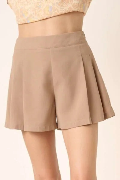 Mittoshop Side Invisible Zipper Pleated Shorts - Reed + Raven