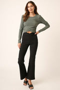 Mittoshop Surplice V Waist Flare Pants - Reed + Raven