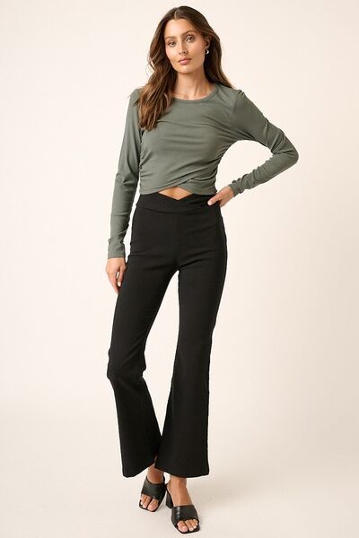 Mittoshop Surplice V Waist Flare Pants - Reed + Raven