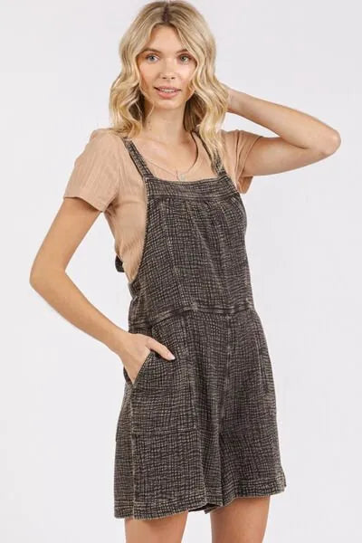 Mittoshop Textured Knotted Wide Strap Overalls - Reed + Raven