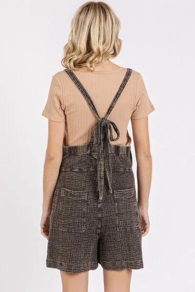 Mittoshop Textured Knotted Wide Strap Overalls - Reed + Raven