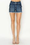 RISEN Raw Hem Denim Shorts with Pockets