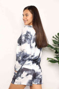 Shiny Tie - Dye Round Neck Top and Shorts Lounge Set - Reed + Raven