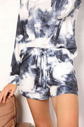 Shiny Tie - Dye Round Neck Top and Shorts Lounge Set - Reed + Raven
