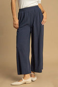 Umgee Full Size High Waisted Embellished Linen Pants Plus Size - Reed + Raven